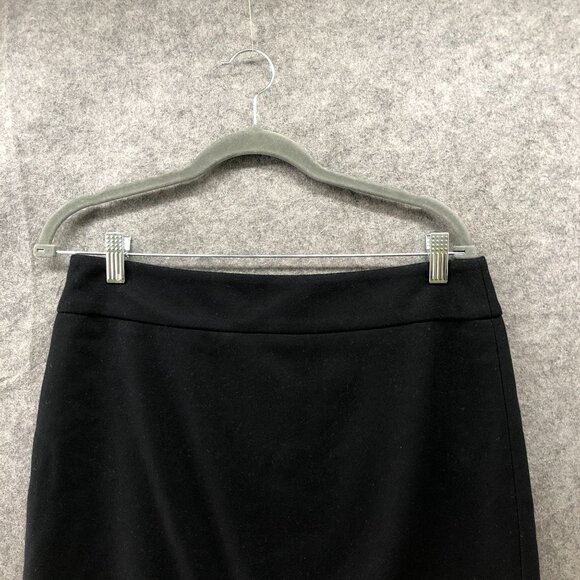 J. Crew Wool Blend Pencil Skirt Womens 8 Black Back Slit Career Workwear - Picture 3 of 8